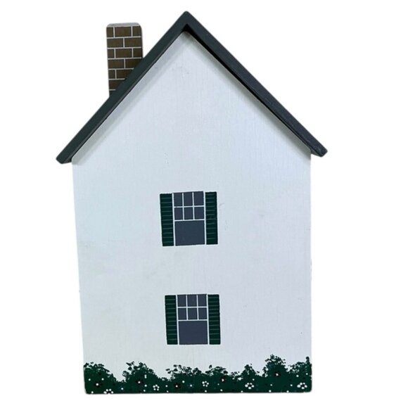 Vintage Cookie Cottage Canister Hand Painted Wood Container Dutch Farmhouse - Picture 5 of 16